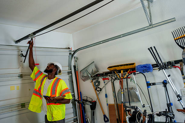 Professional Garage Door Panel Replacement technician working in Polk County County, AR